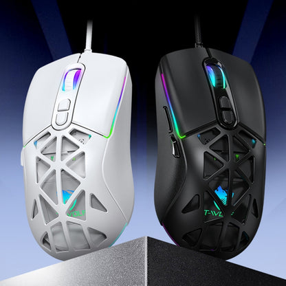 T-WOLF G520 7-keys RGB Marquee Honeycomb Hollow Gaming Wired Mouse