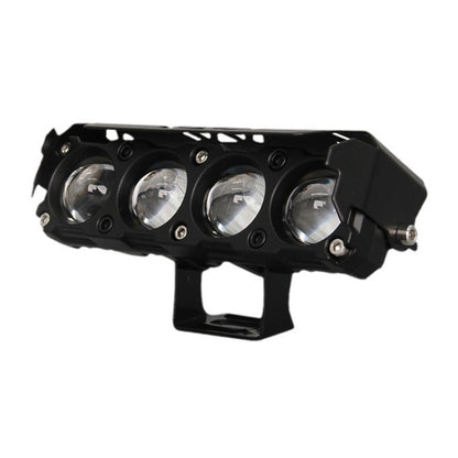 Motorcycle Spotlight External Lens Car LED Headlight Strong Spot Fog Light, Near Yellow+Far White-3 Wires, Flashing-2 Wires