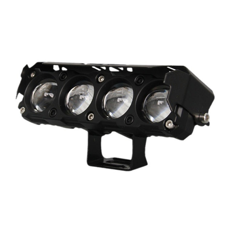 Motorcycle Spotlight External Lens Car LED Headlight Strong Spot Fog Light, Near Yellow+Far White-3 Wires, Flashing-2 Wires