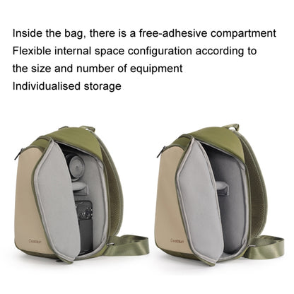 Cwatcun D148 Medium Casual Camera Bag Shoulder Crossbody Daily Photography Bag, Army Green, Black