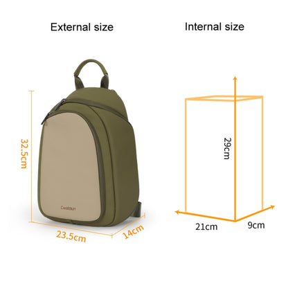 Cwatcun D148 Medium Casual Camera Bag Shoulder Crossbody Daily Photography Bag, Army Green, Black
