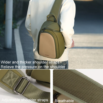 Cwatcun D148 Medium Casual Camera Bag Shoulder Crossbody Daily Photography Bag, Army Green, Black