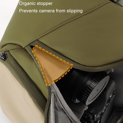 Cwatcun D148 Medium Casual Camera Bag Shoulder Crossbody Daily Photography Bag, Army Green, Black
