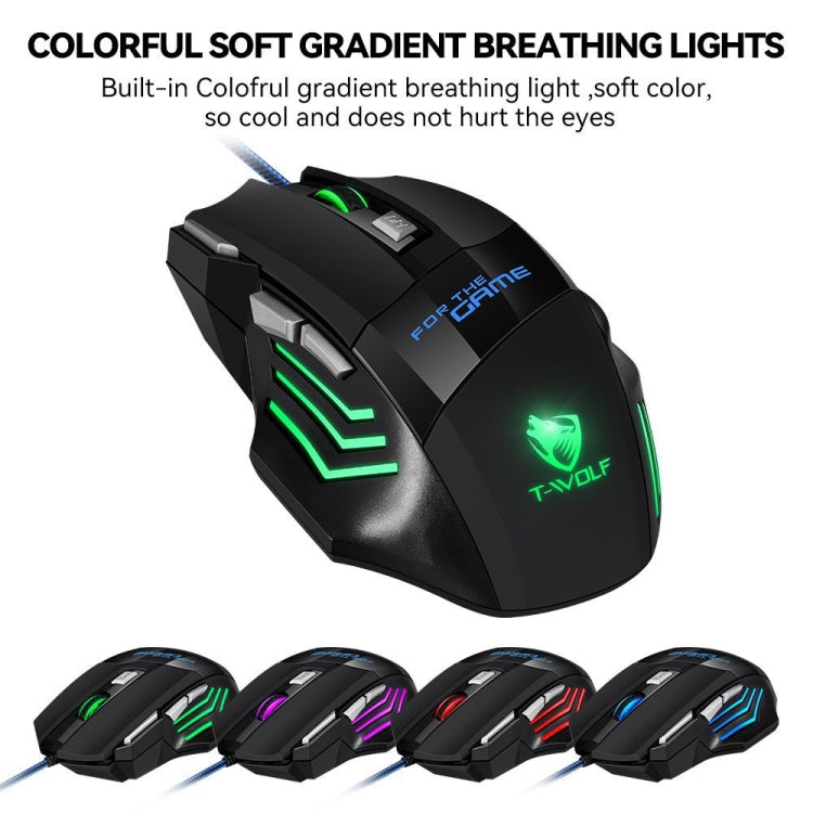 T-WOLF M1 7-keys RGB Atmosphere Light USB Gaming Wired Mouse