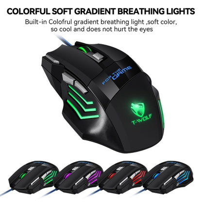 T-WOLF M1 7-keys RGB Atmosphere Light USB Gaming Wired Mouse