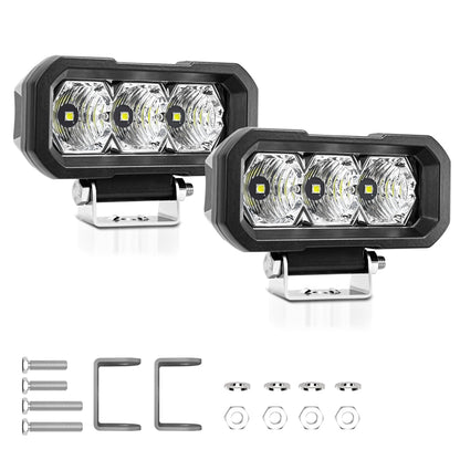 E23 40W 9V-30V 5 Inch Waterproof 3-Eye Headlight, Spotlight White Light, Spotlight Yellow Light, Floodlight White Light, Floodlight Yellow Light