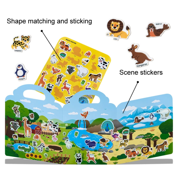 Kids Fun Toys Jelly Sticker Book Reusable Sticker Early Learning Baby Enlightenment Educational Toy, Ocean World, Vehicles, Dinosaur, Insect, Space, Animals, Girls Dress Up