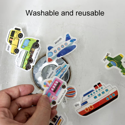 Kids Fun Toys Jelly Sticker Book Reusable Sticker Early Learning Baby Enlightenment Educational Toy, Ocean World, Vehicles, Dinosaur, Insect, Space, Animals, Girls Dress Up