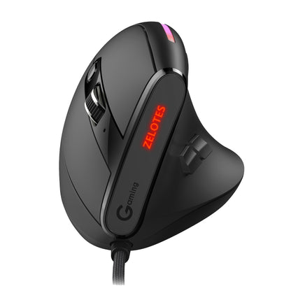 ZELOTES T50 9-Keys RGB Lighting Effect Vertical Grip Ergonomic Programming Wired Mouse, T50