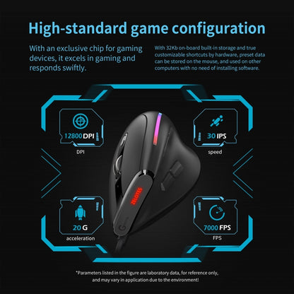 ZELOTES T50 9-Keys RGB Lighting Effect Vertical Grip Ergonomic Programming Wired Mouse, T50