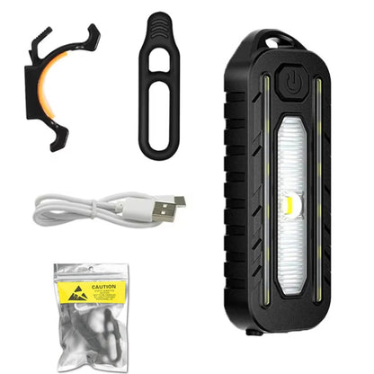 LED Shoulder Flashlight Bike Tail Light Type-C Recharge Outdoor Flashlight With Clip Patrol Safety Warning Lamp