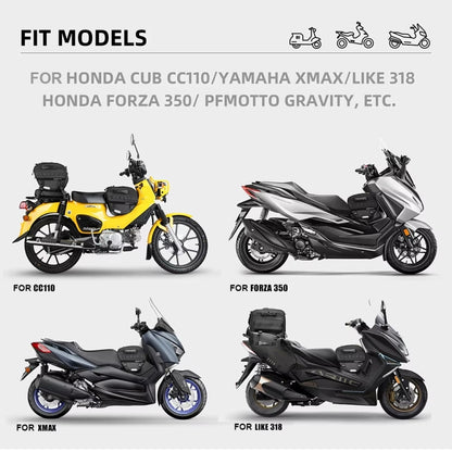 Rhinowalk MTR5001 15L Scooter Front Bag Large Capacity Curved Beam Motorcycle Rear Seat Bag, MTR5001