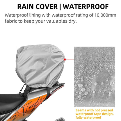 Rhinowalk MTR5001 15L Scooter Front Bag Large Capacity Curved Beam Motorcycle Rear Seat Bag, MTR5001