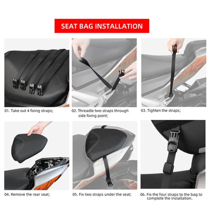 Rhinowalk MTR5001 15L Scooter Front Bag Large Capacity Curved Beam Motorcycle Rear Seat Bag, MTR5001