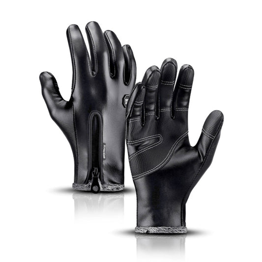 Kyncilor Winter Thermal PU Gloves Touchscreen Windproof Water-Resistant with Anti-Slip Grip, XL