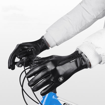 Kyncilor Winter Thermal PU Gloves Touchscreen Windproof Water-Resistant with Anti-Slip Grip, XL