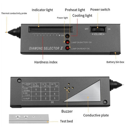 Thermal Conductivity Meter Diamond Test Pen Crystal Hardness Identification Instrument, Diamond Test Pen