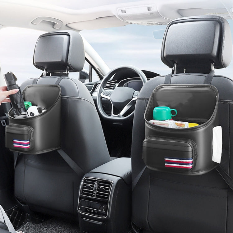 Car Seatback Storage Hanging Bag Vehicle Multifunctional Storing Tissue Box, No Built-In Bucket, With Bulit-In Bucket