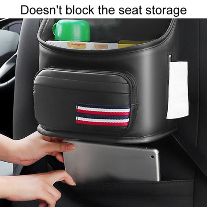 Car Seatback Storage Hanging Bag Vehicle Multifunctional Storing Tissue Box, No Built-In Bucket, With Bulit-In Bucket