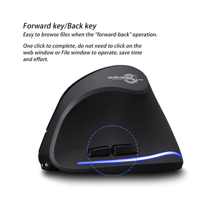ZELOTES F35 6-buttons Vertical Grip Ergonomic Rechargeable Wireless Mouse, F35