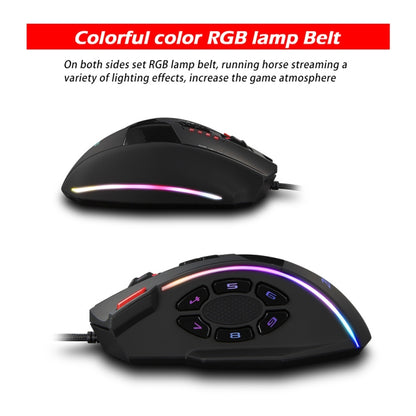 ZELOTES C13 13-keys RGB Lighting Effect Programming Macro Custom Gaming Wired Mouse, C13