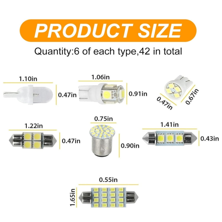 42pcs/Set Car Interior Reading LED Light Combination Set, 42pcs/Set