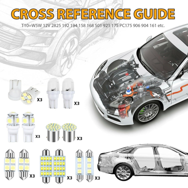 42pcs/Set Car Interior Reading LED Light Combination Set, 42pcs/Set