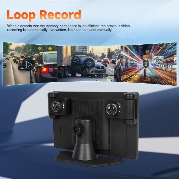8-Inch HD Wireless CarPlay Screen DVR With Dash Cam/1080p Front Rear Camera/Bluetooth/AirPlay
