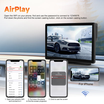 8-Inch HD Wireless CarPlay Screen DVR With Dash Cam/1080p Front Rear Camera/Bluetooth/AirPlay
