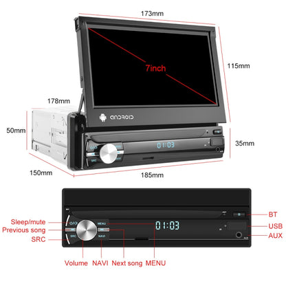 7-Inch Single Din Android 10.0 Carplay Screen With GPS Navigation/Bluetooth/Mirror Link/DVR Input, Standard Edition 1+32G, Standard Edition 2+64G, With 4-light Camera 1+32G, With 4-light Camera 2+64G, With 12-light Camera 1+32G, With 12-light Camera 2+64G