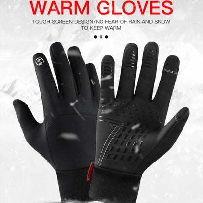 Kyncilor Waterproof Cycling Warm Gloves Two-finger Touch Screen Ultra-soft Velvet Outdoor Gloves, M, L, XL