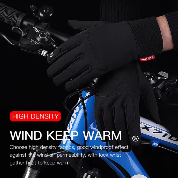 Kyncilor Waterproof Cycling Warm Gloves Two-finger Touch Screen Ultra-soft Velvet Outdoor Gloves, M, L, XL