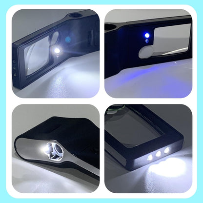 3X 10X Magnifier 55X Microscope Loupe With LED & UV Light