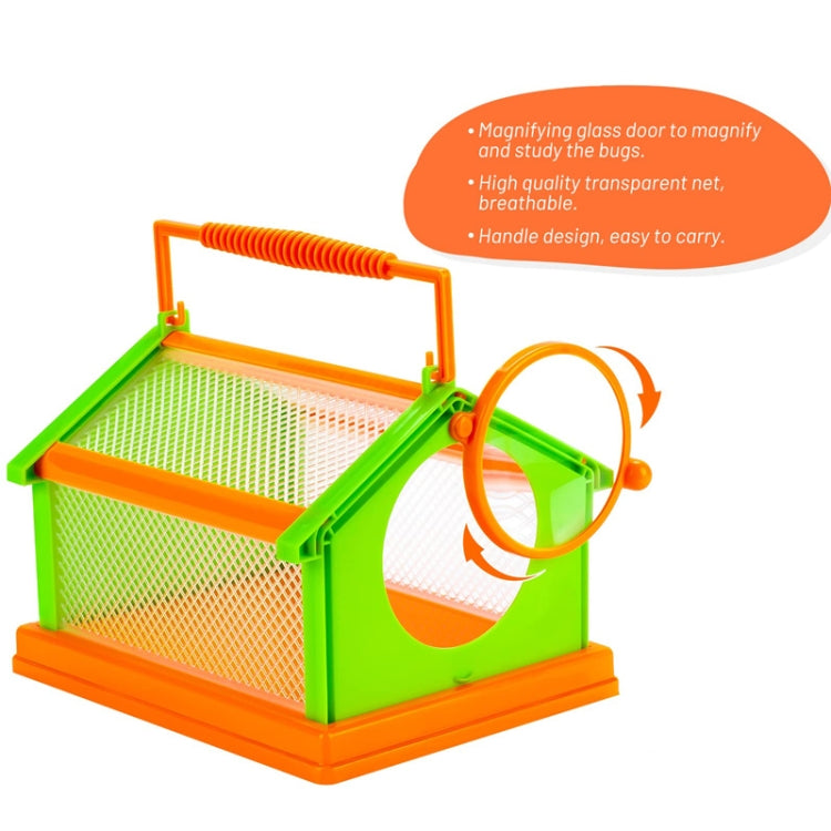 DIY Insect Animal Observation Cage with 75mm 3X Magnifying Glass