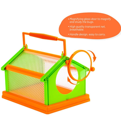DIY Insect Animal Observation Cage with 75mm 3X Magnifying Glass