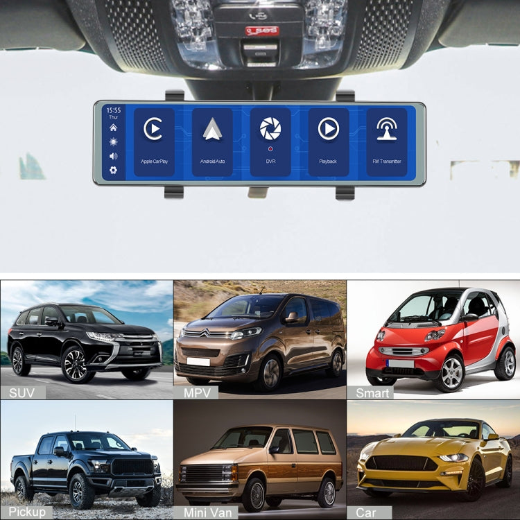 11.26 Inch 2-Split Streaming Media Rearview Mirror Front And Rear Dual Camera Recorder