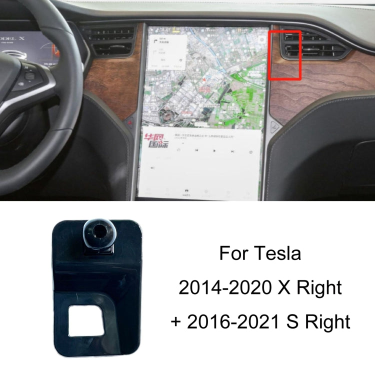 For Tesla Car Air Outlet Clip Phone Holder Base, 14-20 X Right + 16-21 S Right, 14-20 X Left + 16-21 S Left, 19-22 Model 3 Left, 19-22 Model 3+Model Y Rubber, 21-22 Model 3+Model Y Stuck On Screen, 21-22 Model Y Stuck On Steering Wheel Left