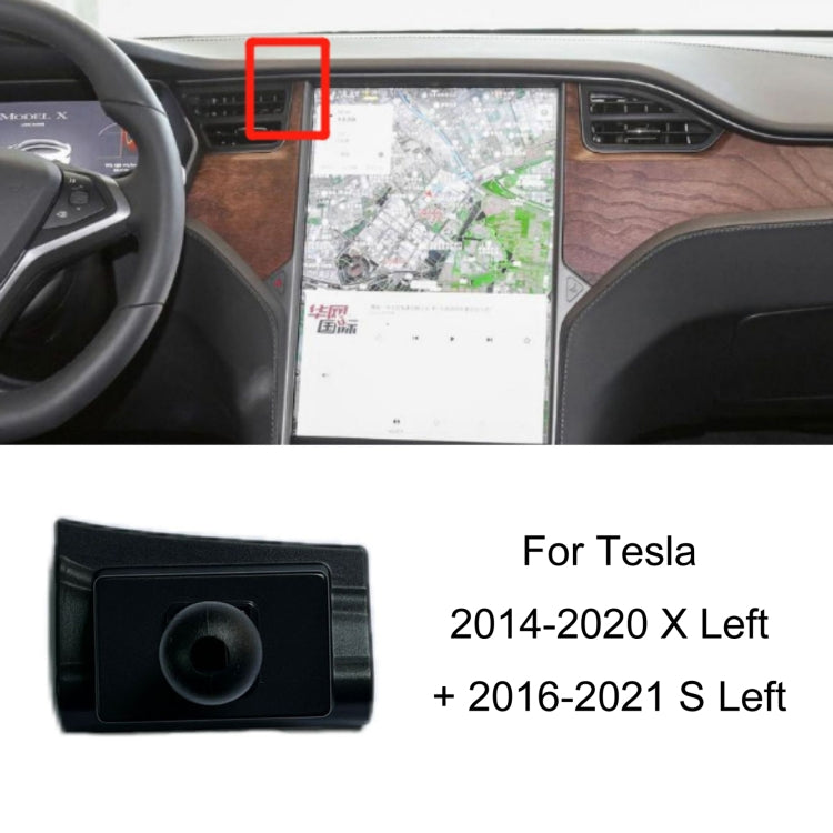 For Tesla Car Air Outlet Clip Phone Holder Base, 14-20 X Right + 16-21 S Right, 14-20 X Left + 16-21 S Left, 19-22 Model 3 Left, 19-22 Model 3+Model Y Rubber, 21-22 Model 3+Model Y Stuck On Screen, 21-22 Model Y Stuck On Steering Wheel Left