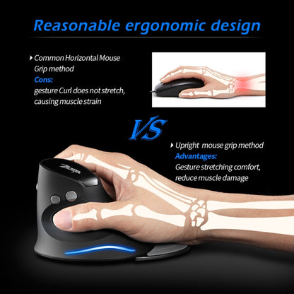 ZELOTES F17 6-buttons Vertical Grip Ergonomic Wireless Mouse, F17