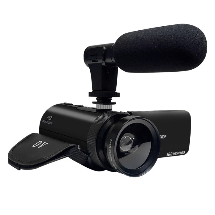 16MP 16X Digital Zoom Vlogging Camera Video Camcorder with 2.4 Inch Flip Screen, Standard US Plug, Standard EU Plug, Standard UK Plug, Standard AU Plug, With Wide Angle & Mic US Plug, With Wide Angle & Mic EU Plug, With Wide Angle & Mic UK Plug