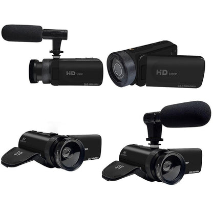 16MP 16X Digital Zoom Vlogging Camera Video Camcorder with 2.4 Inch Flip Screen, Standard US Plug, Standard EU Plug, Standard UK Plug, Standard AU Plug, With Wide Angle & Mic US Plug, With Wide Angle & Mic EU Plug, With Wide Angle & Mic UK Plug