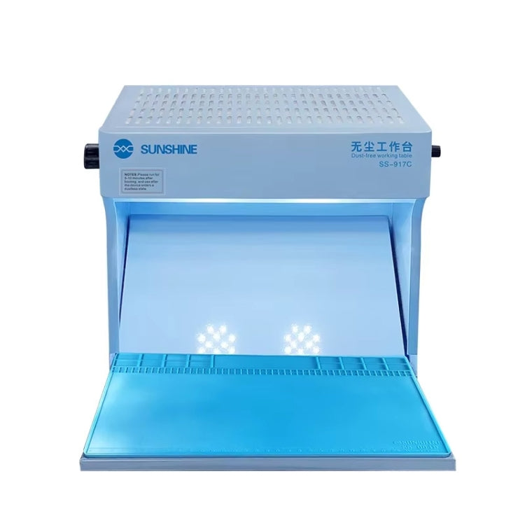 SUNSHINE SS-917C Mobile Phone Screen Repair Dust-free Workbench Green White Light Dual Lamps Dust Display Lamp Operator Bench, US Plug, EU Plug