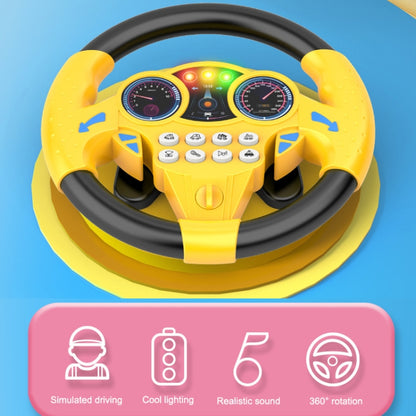 Children Car Copilot Steering Wheel Toy Simulation 360 Rotating Steering Wheel Racing Car Driving Vocal Toy