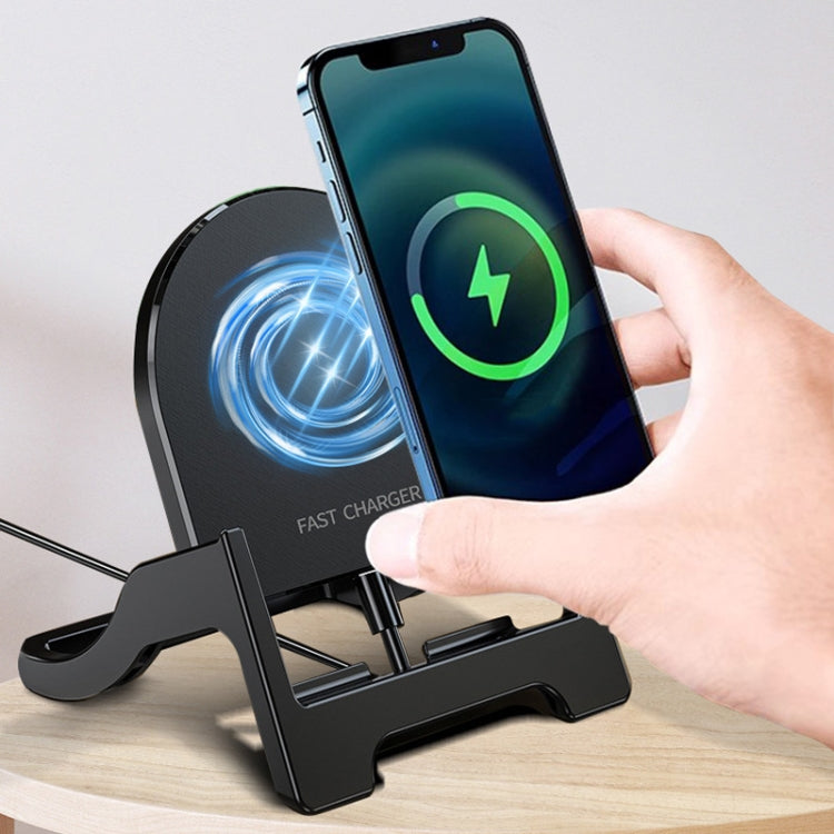 15W Desktop Vertical Cell Phone Wireless Charging Stand