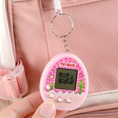Electronic Pet Game Toy Feed Genie Nostalgic Virtual Cyber Digital Game Keychain Toy For Kids, Cactus (Pink), Cactus (Green), Cactus (White), Chick (Pink), Chick (Blue), Chick (Purple)
