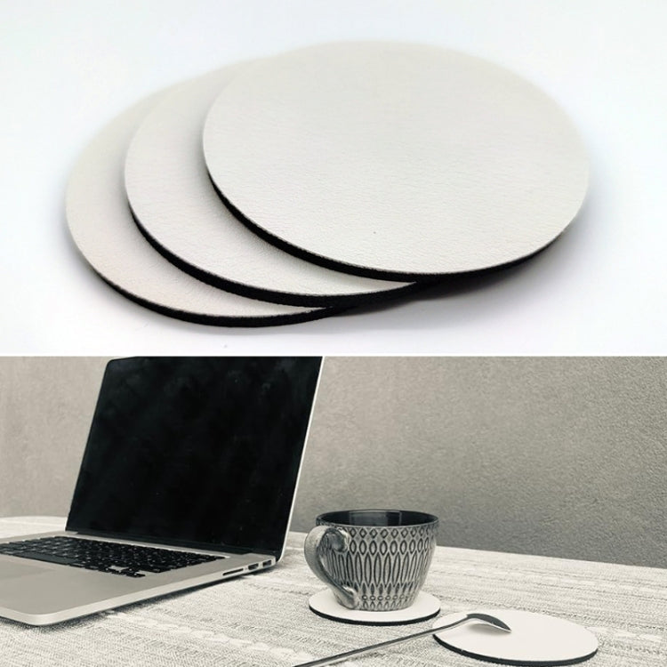 4pcs PU Leather Car Coaster Car Decorative Water Absorption Cup Sink Mat, 6.8cm