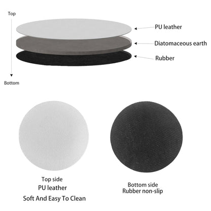 4pcs PU Leather Car Coaster Car Decorative Water Absorption Cup Sink Mat, 6.8cm