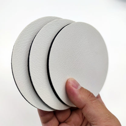 4pcs PU Leather Car Coaster Car Decorative Water Absorption Cup Sink Mat, 6.8cm