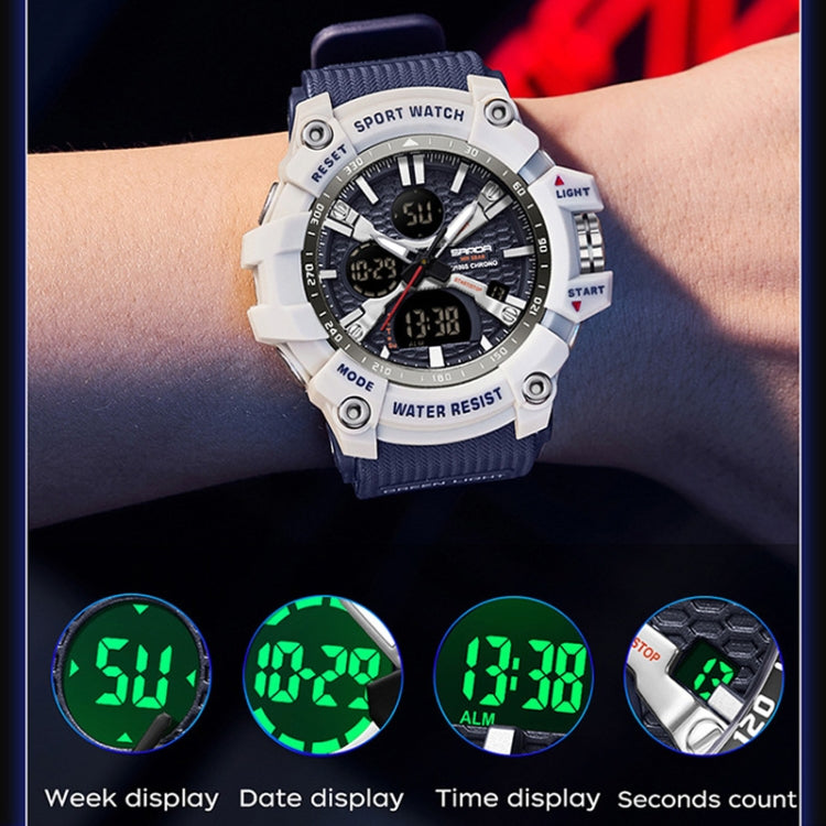 SANDA Men Electronic Watch Outdoor Sports Luminous Watch