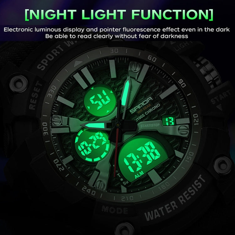 SANDA Men Electronic Watch Outdoor Sports Luminous Watch